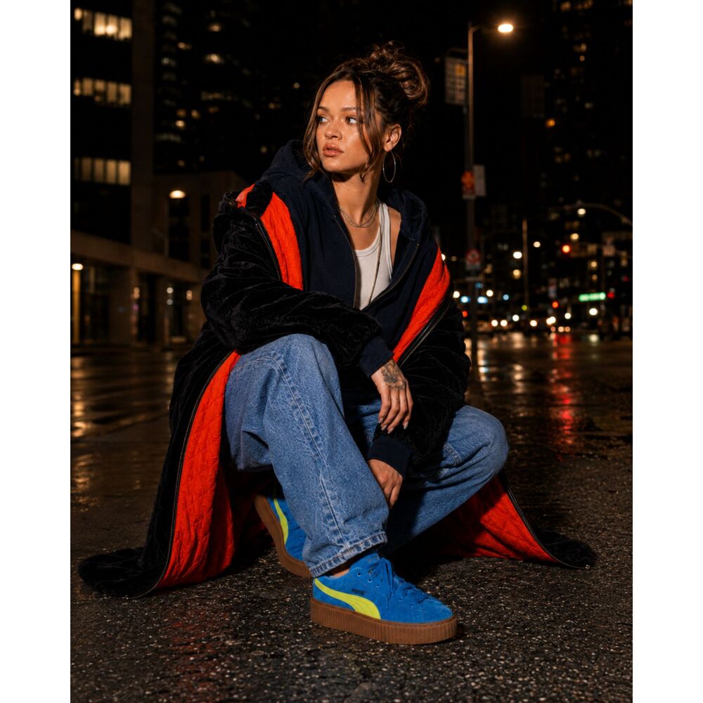 Puma X Fenty Sneaker Creaper Fatty Speed Blue Lime Shoe Women 9